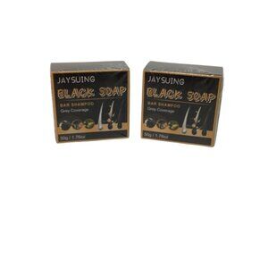 2 Bars JAYSUING Black Soap Bar Shampoo Grey Covering 50g / 1.76oz New Sealed